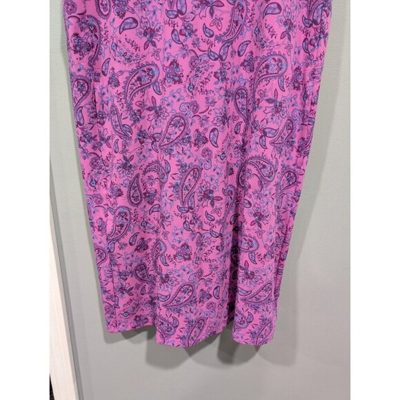 J. Jill Wearever Collection Stretch Knit Dress Petite Paisley Purple Pockets L P - Picture 4 of 16